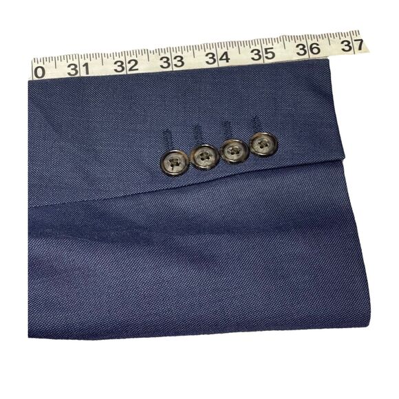 Stafford Blazer Jacket Men 46R Navy Wool Classic Fit Notch Lapel Single Breasted - Picture 5 of 10